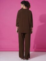 Women's Co-ords Set|Lycra Oversized Top & Trouser Set|Casual Co-ords Set for Women|Two Piece Co-ord Set|Office Wear Co-ords Set - Image 3